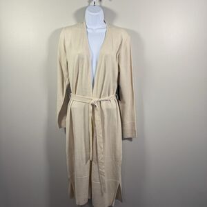 NWT Rachel Roy Long Cardigan Sweater Medium Buttonless Tie Waist Lightweight